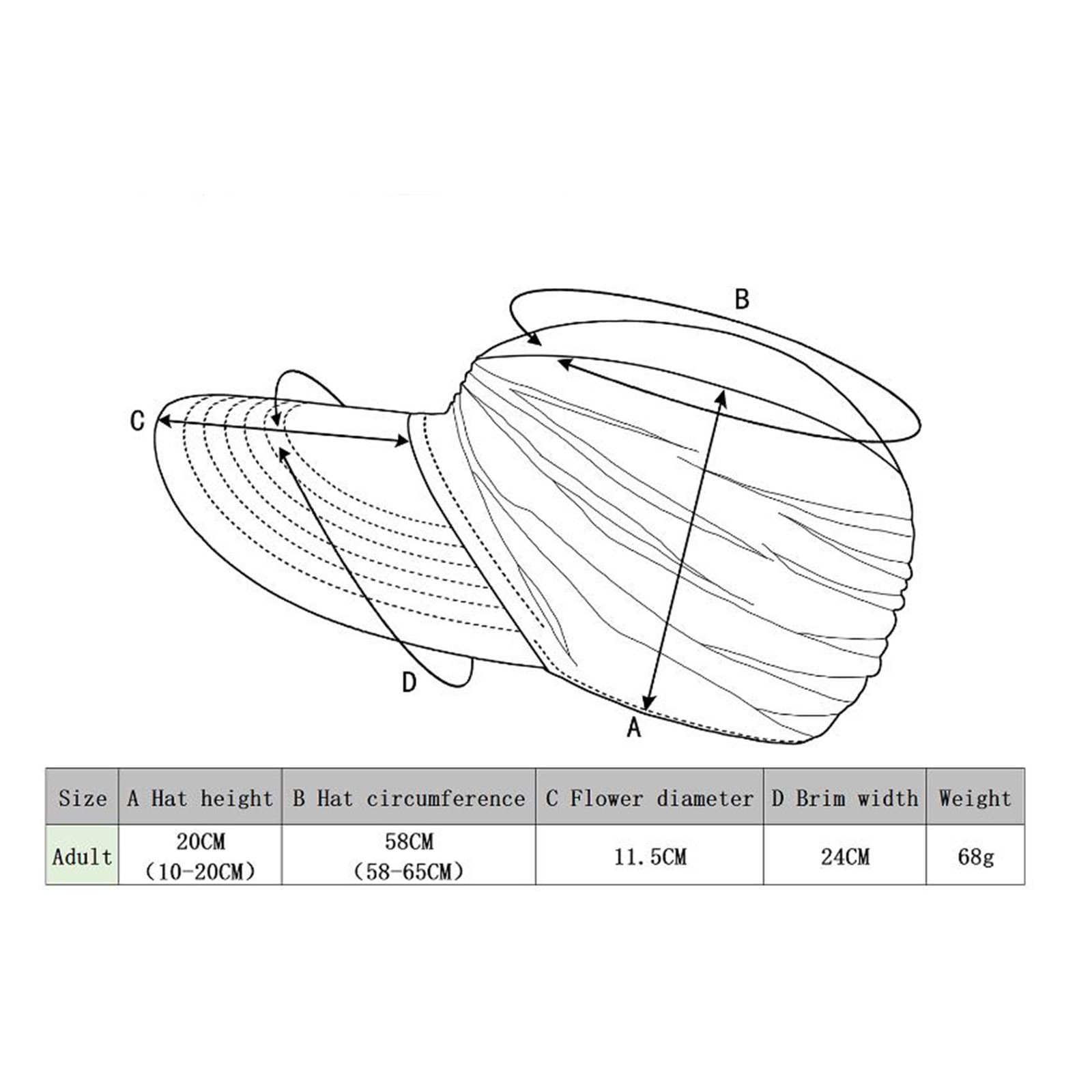 thumbnail image 3 of Sombrero pico plegable - Gorra de playa para deportes al aire libre para mujer - Nailon tejido ligero - Talla única, 3 of 4